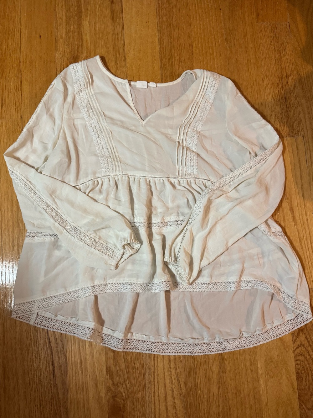 GAP Cream Lace-Trimmed Boho Tunic